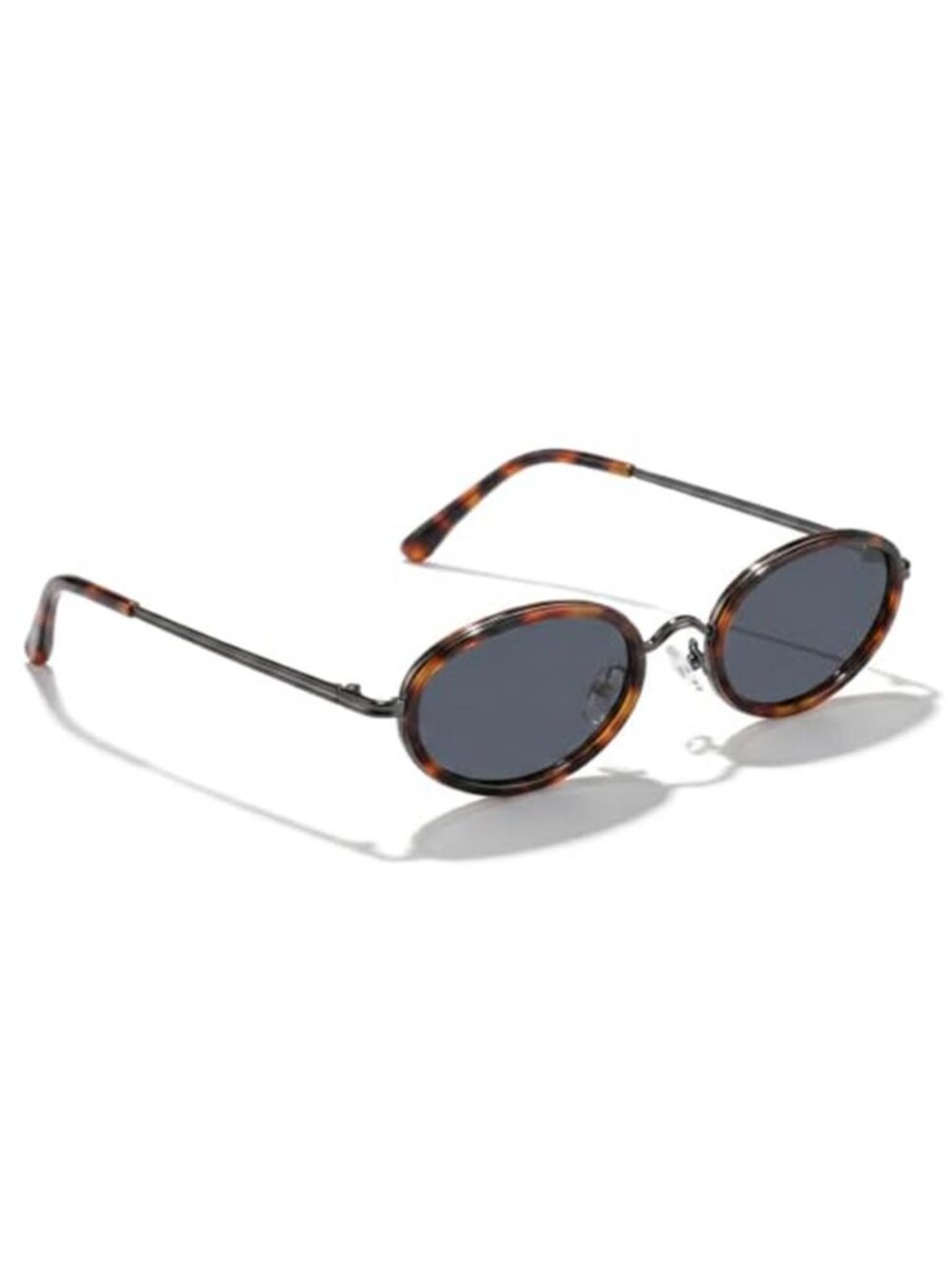 Retro Oval Sunglasses for Women 80s 90s Brown Frame Sunglasses